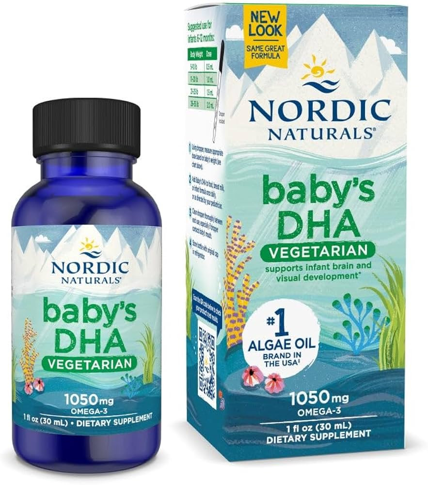 Nordic Naturals Baby’s DHA Vegetarian, Unflavored - 1050 mg Plant-Based Omega-3-1 oz - Supports... | Amazon (US)