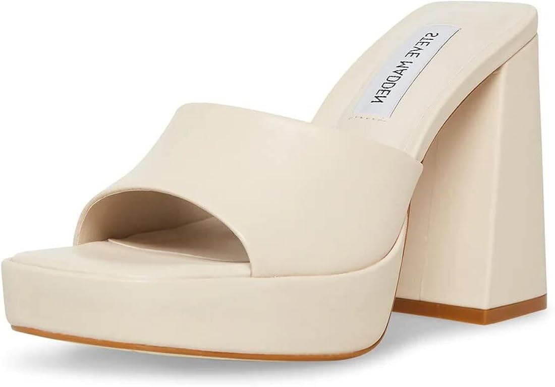 Steve Madden Cristo Platform Sandal Open Toe Chunky Heel Slip On Mule Pumps | Amazon (US)