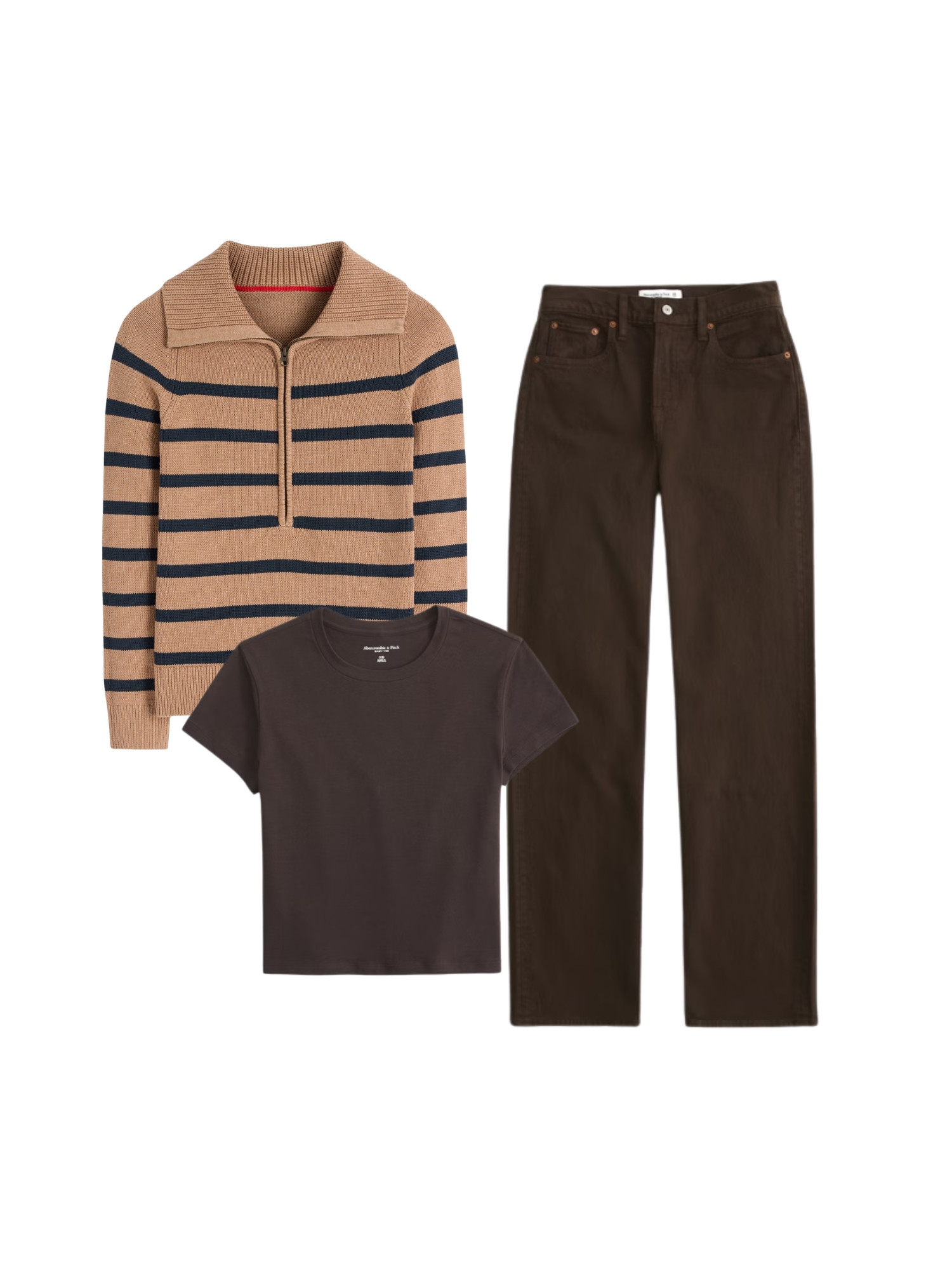 Easter outfit inspo - Chief Chocolate Egg Taster. Chocolate brown denim, baby tee and stripe polo sweater 

 #LTKspring #LTKstyletip