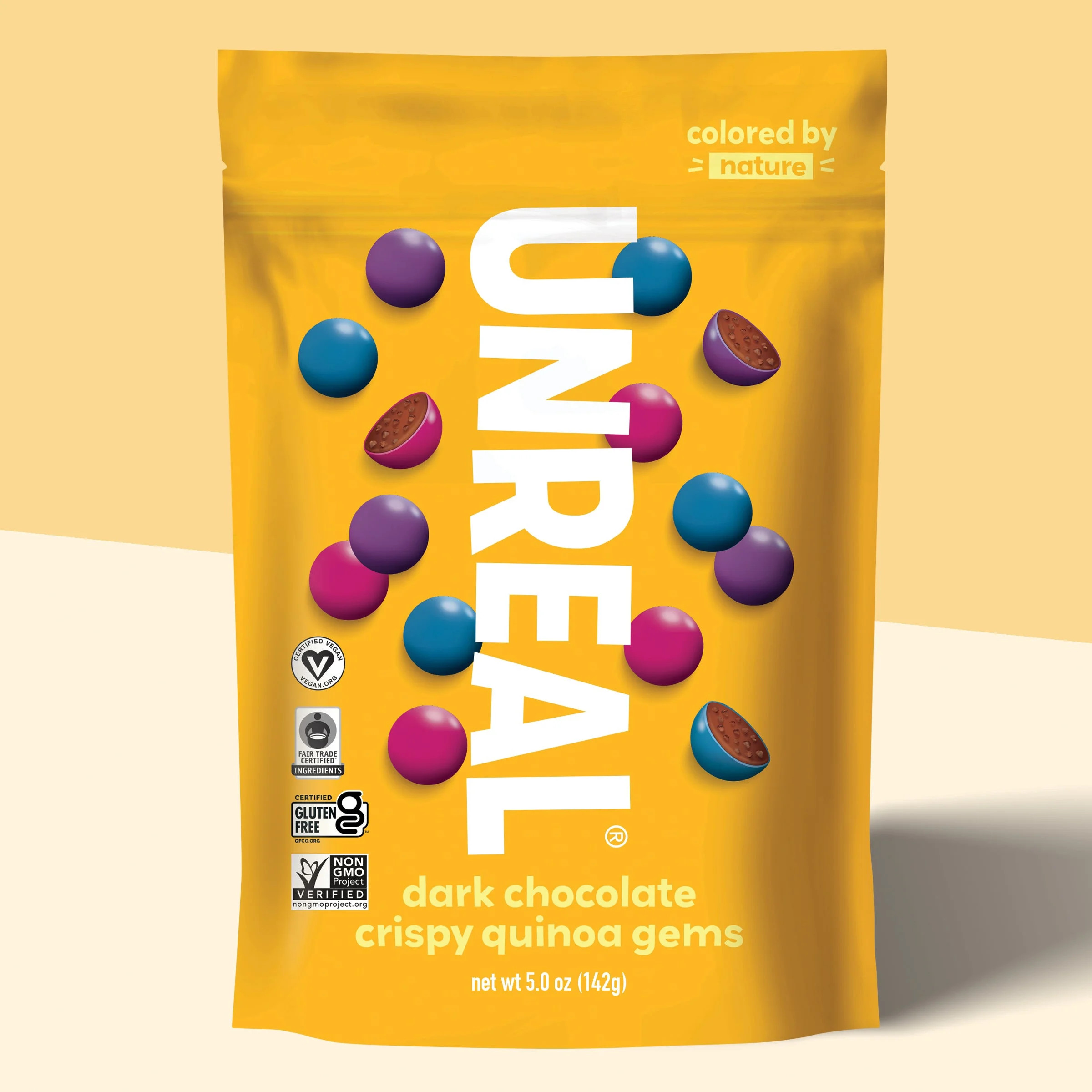 Unreal Crispy Quinoa Gems Candy Vegan Gluten Free Dark Chocolate 5 oz Pack of 2 | Walmart (US)