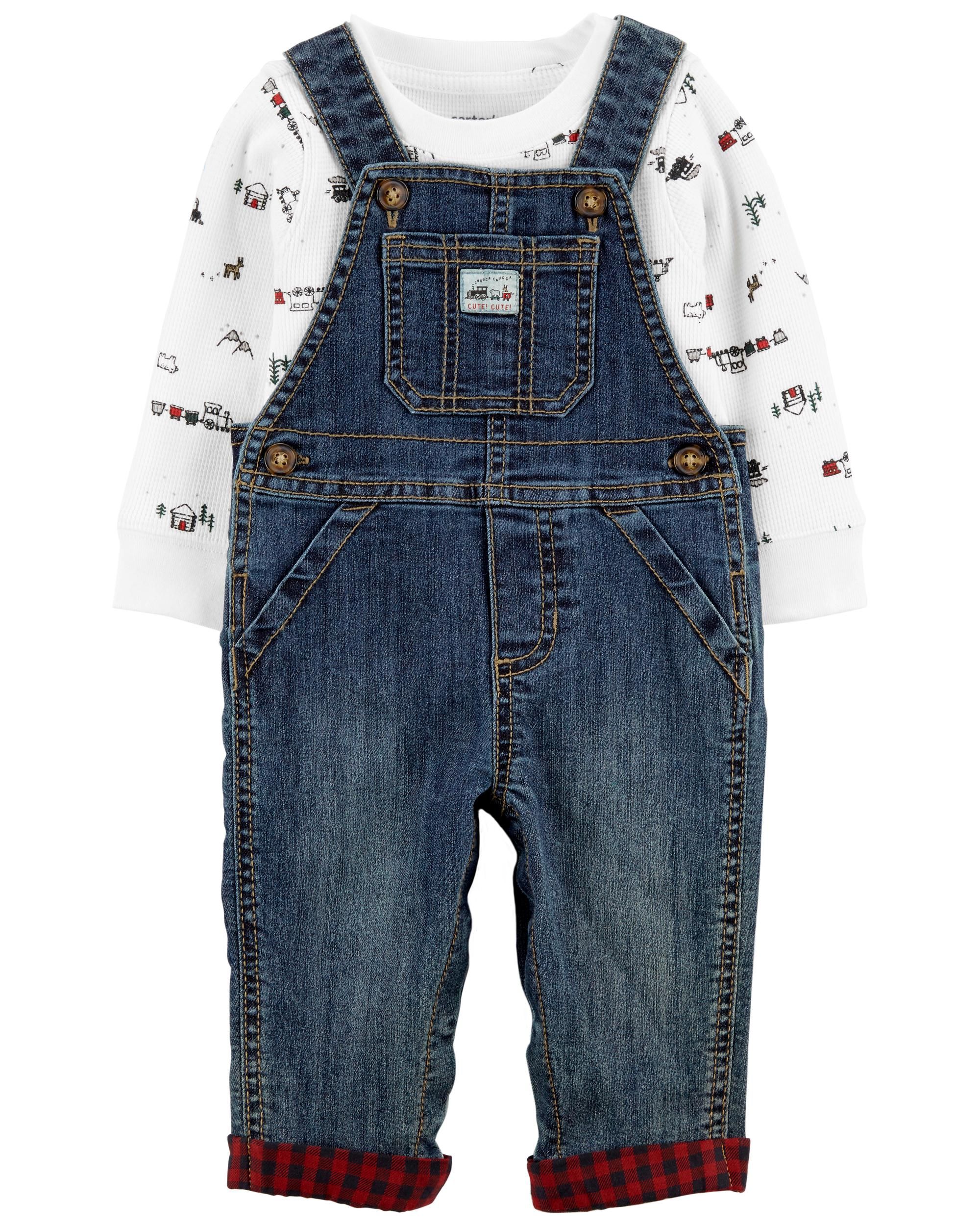 2-Piece Winter Thermal Tee & Overalls Set | Carter's