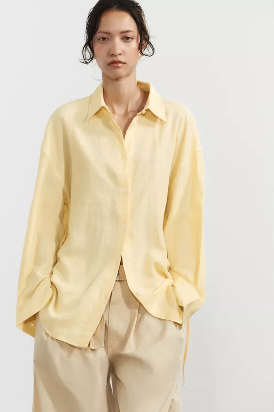 OVERSIZED LINEN BLEND SHIRT | Zara US