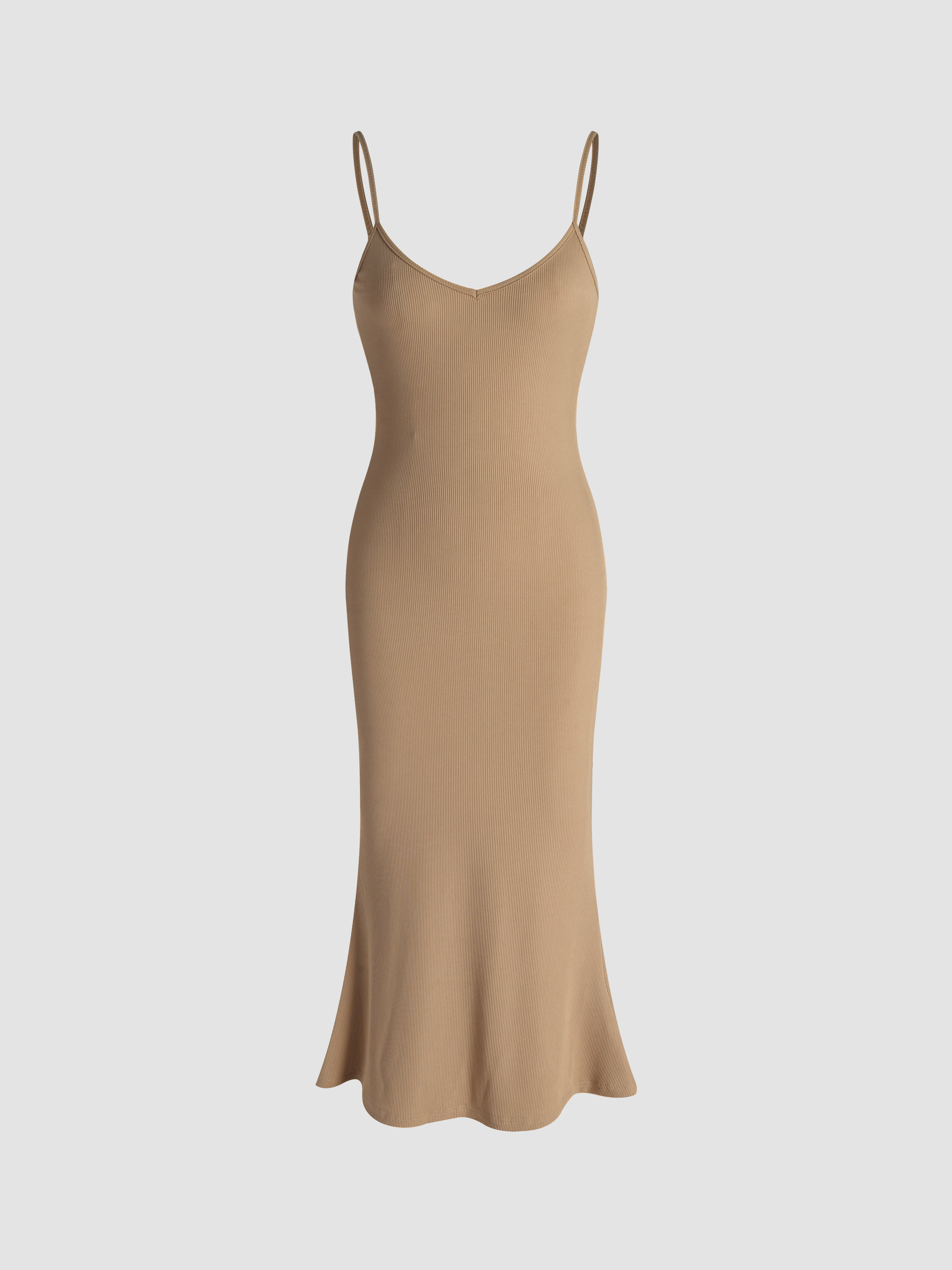 Solid V-neck Cami Maxi Dress - Cider | Cider