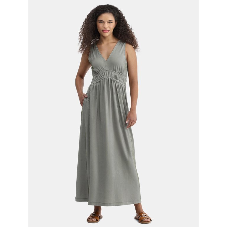 Time and Tru Women's Sleeveless Smocked Maxi Dress, Sizes XS-XXXL | Walmart (US)