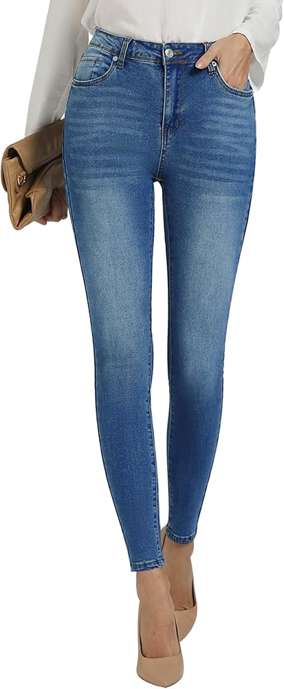 GRAPENT Skinny Jeans for Women High Waist Stretchy Classic High Rise Slimming Jeggings Denim Trou... | Amazon (US)