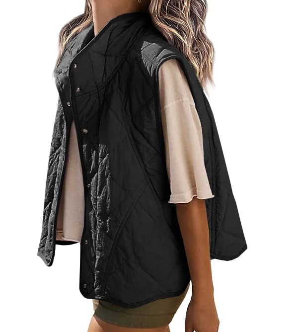 SENSERISE Womens Quilted Vest Athletic Lightweight Vests Stand Collar Button Down Padded Outwear wit | Amazon (US)