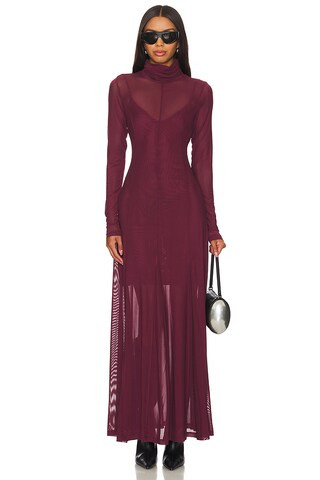 REMAIN Maxi Mesh Dress in Winetasting from Revolve.com | Revolve Clothing (Global)