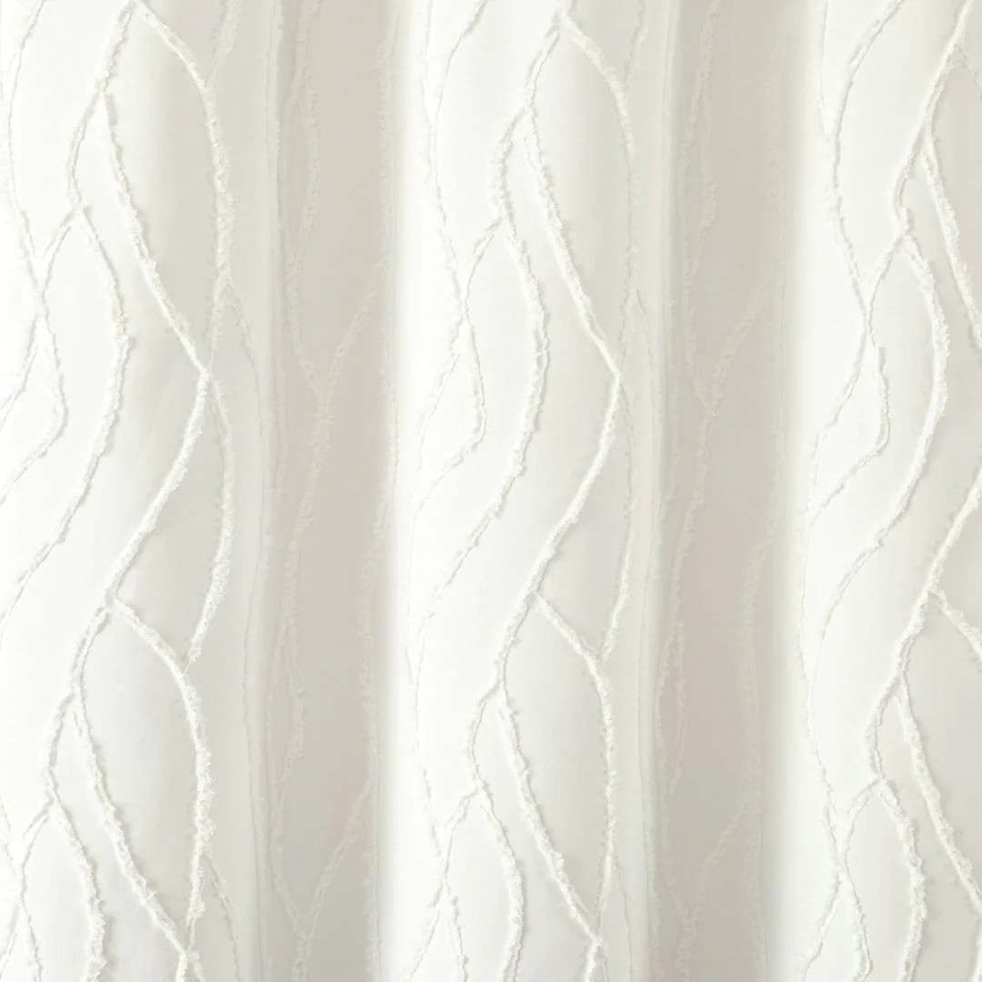 Jacquard Wave Shower Curtain | Lush Decor