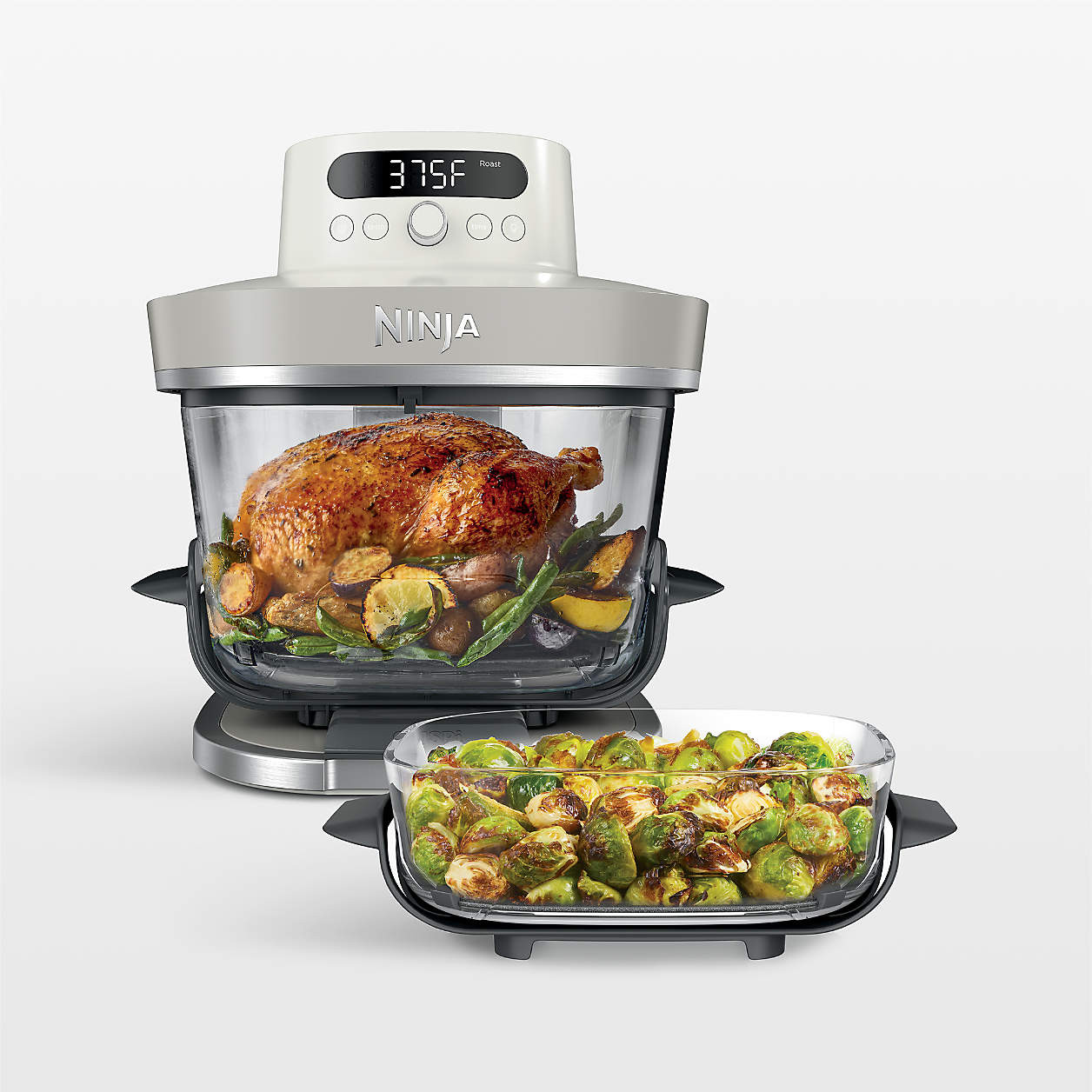 Ninja Crispi Pro Glass Air Fryer Cooking Station in Bone White + Reviews | Crate & Barrel | Crate & Barrel