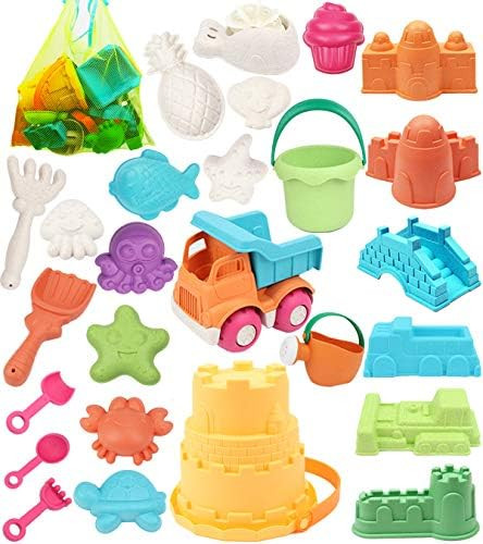 simplenice Beach Toy, 26Pcs Kids Beach Sand Toys Set, Eco-Friendly Sand Toy, Reusable Sandbox Toy... | Amazon (US)