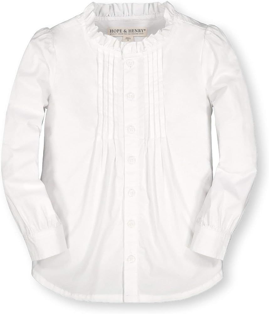 Hope & Henry Girls' Long Sleeve Button Down Pleated Blouse | Amazon (US)