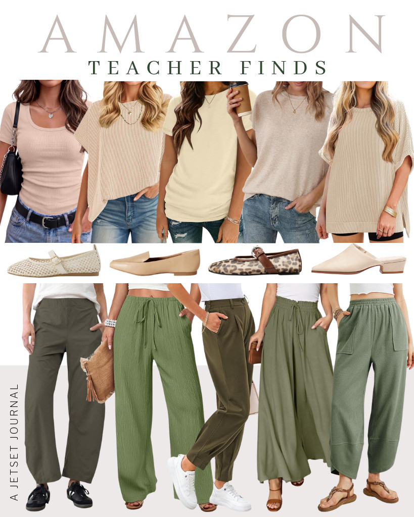 You’ll surely get fresh Teacher Outfit Ideas from this week’s collection! For a simple fit, you can pair a Zeagoo scoop-neck top with LOMON barrel pants or ANRABESS wide-leg palazzo pants. This Arach&Cloz cap-sleeve tee is perfect for these ankle work pants or Dokotoo wide-leg pants. For your footwear, you have choices of stylish flats from CUSHIONAIRE or Amazon Essentials. These mules look perfect, too!

#LTKSeasonal #LTKSaleAlert #LTKTravel
 

 