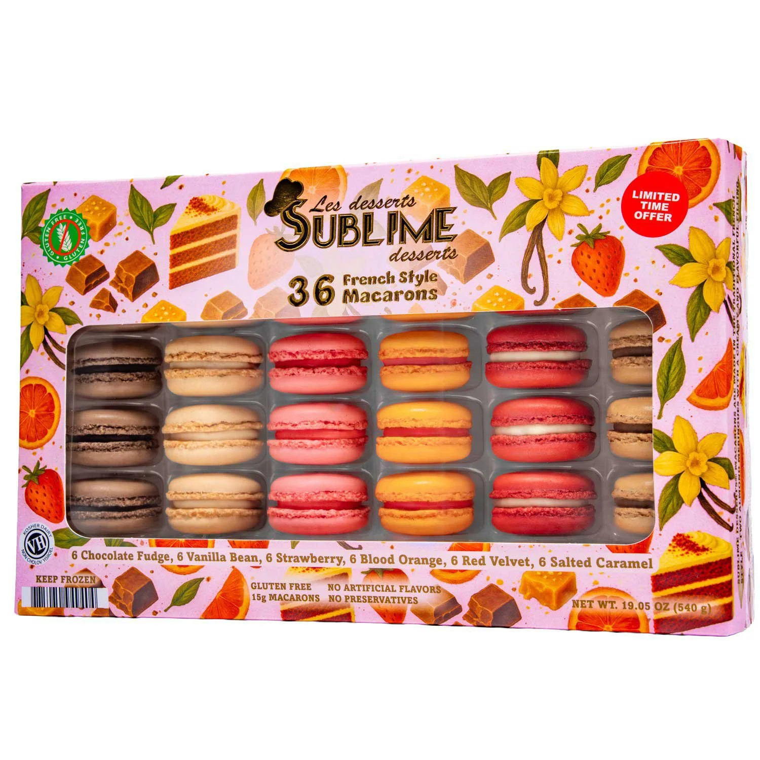Sublime Desserts Macarons Assorted Flavors, Frozen, 36 ct. | Sam's Club
