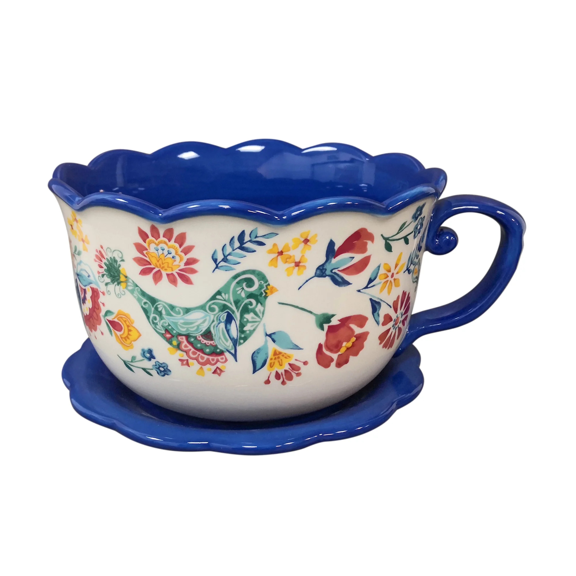 The Pioneer Woman Teapcup Planter Mazie, 10 in, Stoneware - Walmart.com | Walmart (US)