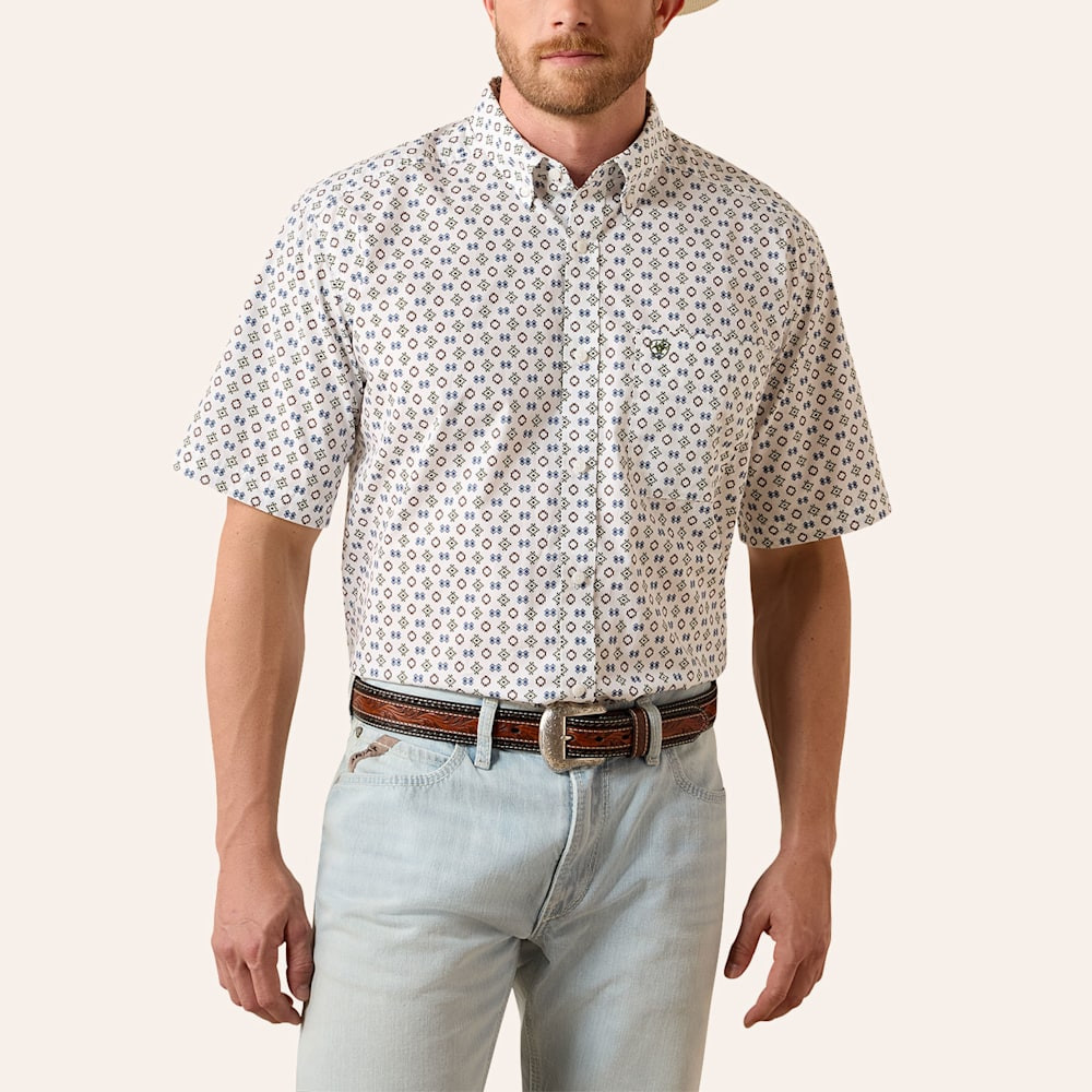 Ariat Men's Seton White Aztec Print Shirt | Cavender's