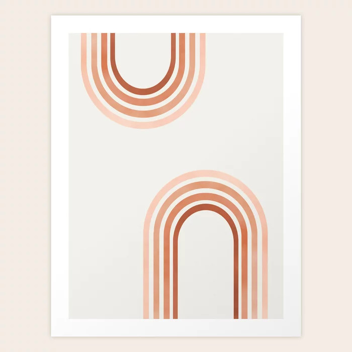Earthy Modern Rainbow Art Print | Society6