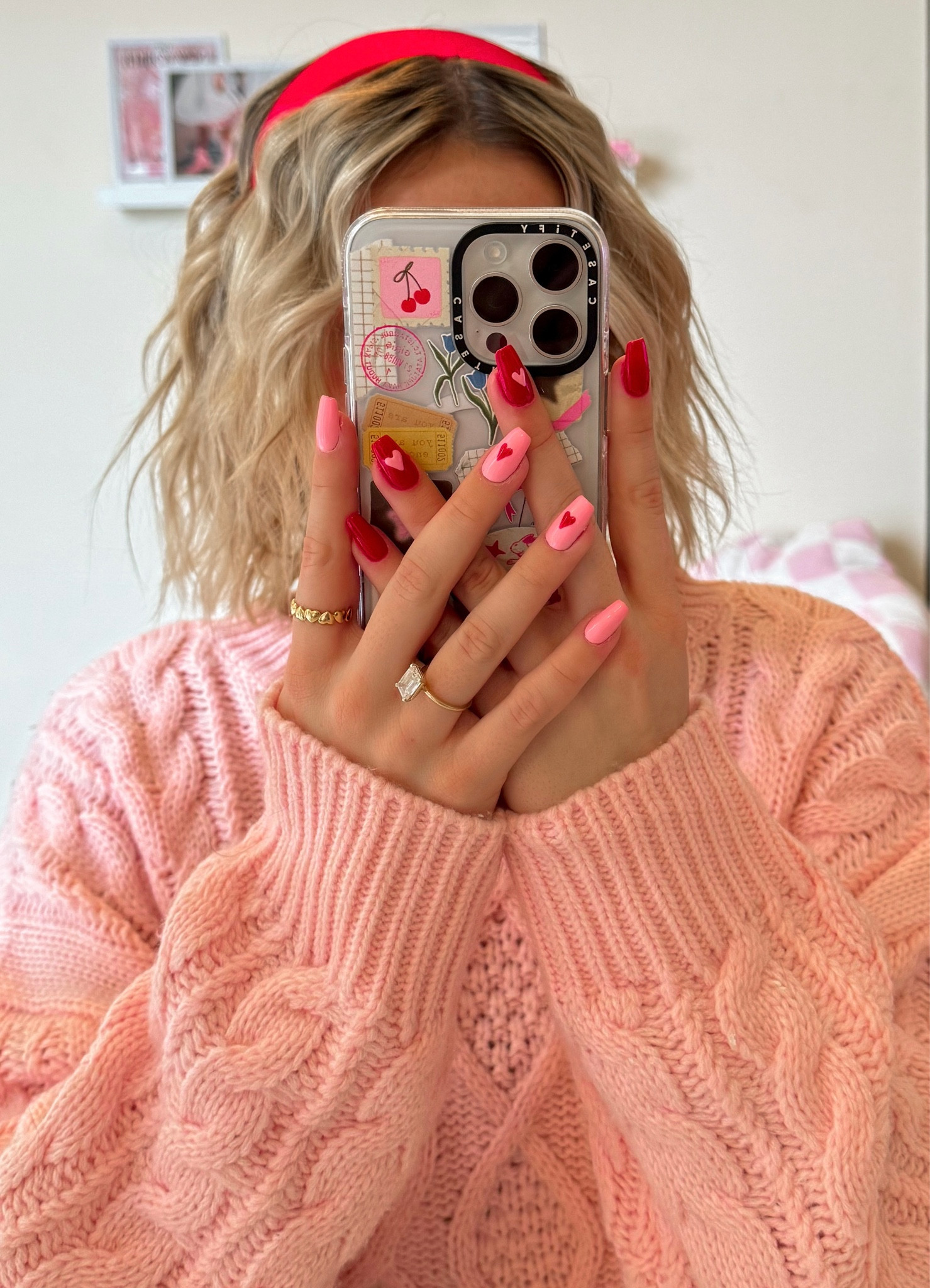 Pink & red heart nails 🩷❤️

#LTKbeauty