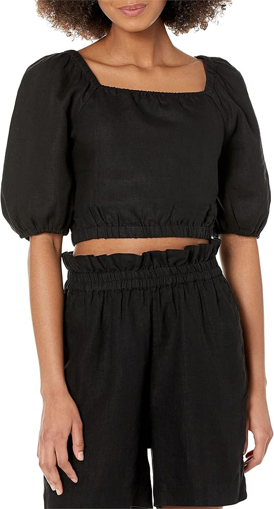 The Drop Women's Evelyn Cropped Square-Neck Bubble Top | Amazon (US)