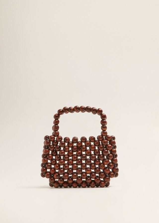 Beaded wood handbag - f foMini Women | MANGO (US)