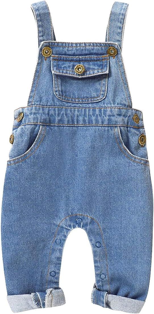 LAPA Baby Boy Girls Outfit Infant Denim Romper Jumpsuit Newborn Jeans Overalls | Amazon (US)