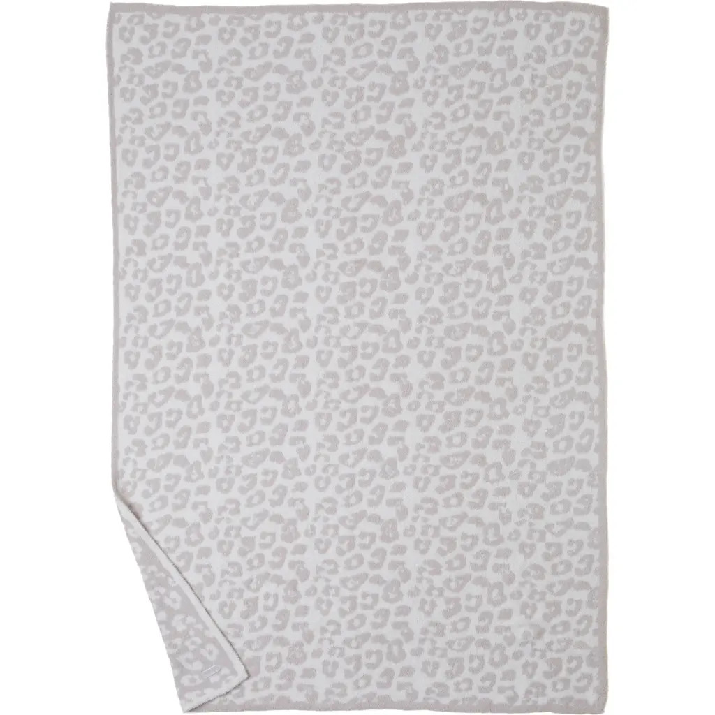barefoot dreams CozyChic® Leopard Print 54 x 72 Throw Blanket in Cream/stone at Nordstrom | Nordstrom