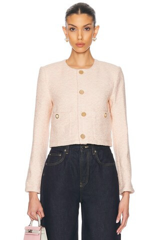 FRAME The Tweed Blazer in Pink | FWRD 