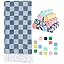 Antfuny 2 Packs Checkered Plaid Travel Towel Turkish Towel Beach Blanket Quick Dry Lightweight Ha... | Amazon (US)