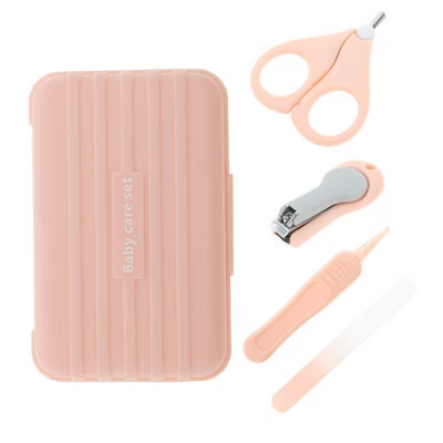 Unique Bargains Mini Suitcase Nail Clipper Kit Pink 4-piece Set | Target
