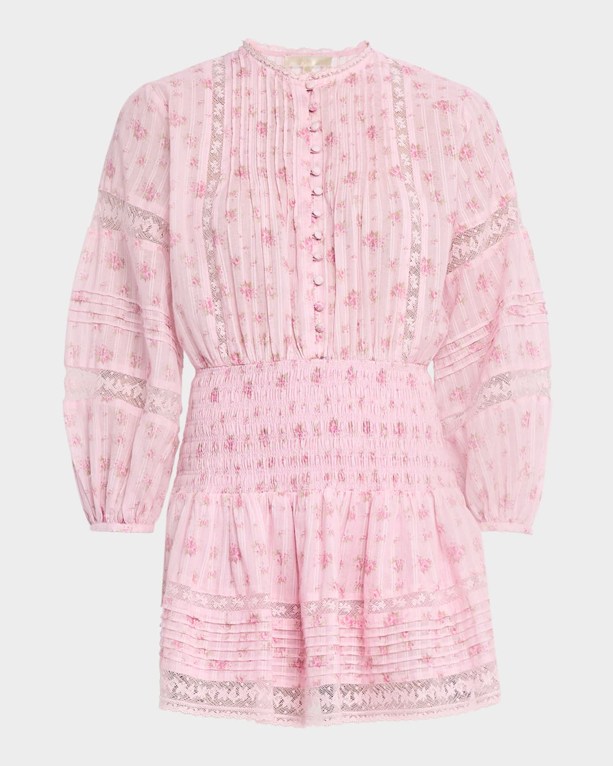 Janis Floral Cotton Voile Mini Dress | Neiman Marcus