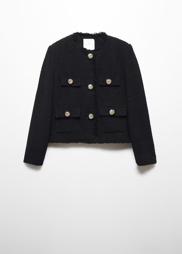 Pocket tweed jacket -  Women | Mango USA | MANGO (US)