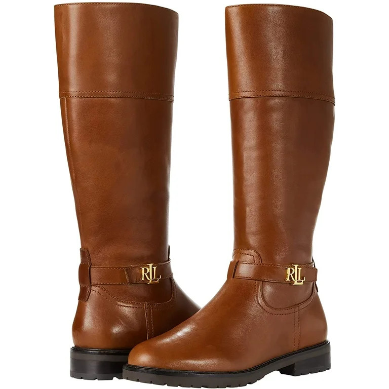 LAUREN Ralph Lauren Everly Riding Boot 6.5 Deep Saddle/Tan | Walmart (US)