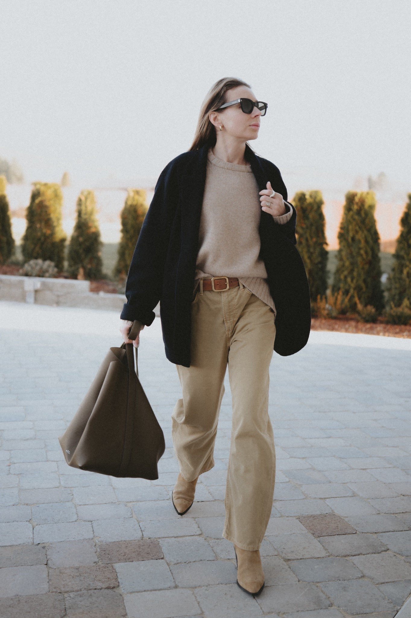 Starting off the year in a simple, classy & comfy outfit: Buck Mason felted wool blazer + Citizens of humanity Miro pants (on sale at Revolve right now) + Johnstons Of Elgin crew neck cashmere sweater + Toteme belted tote + western boots. 
Jewelry: Mejuri + Ross Simons. 

#LTKSeasonal #LTKWorkwear #LTKSaleAlert