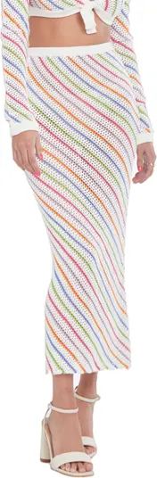 Bruna Stripe Crochet Cover-Up Skirt | Nordstrom