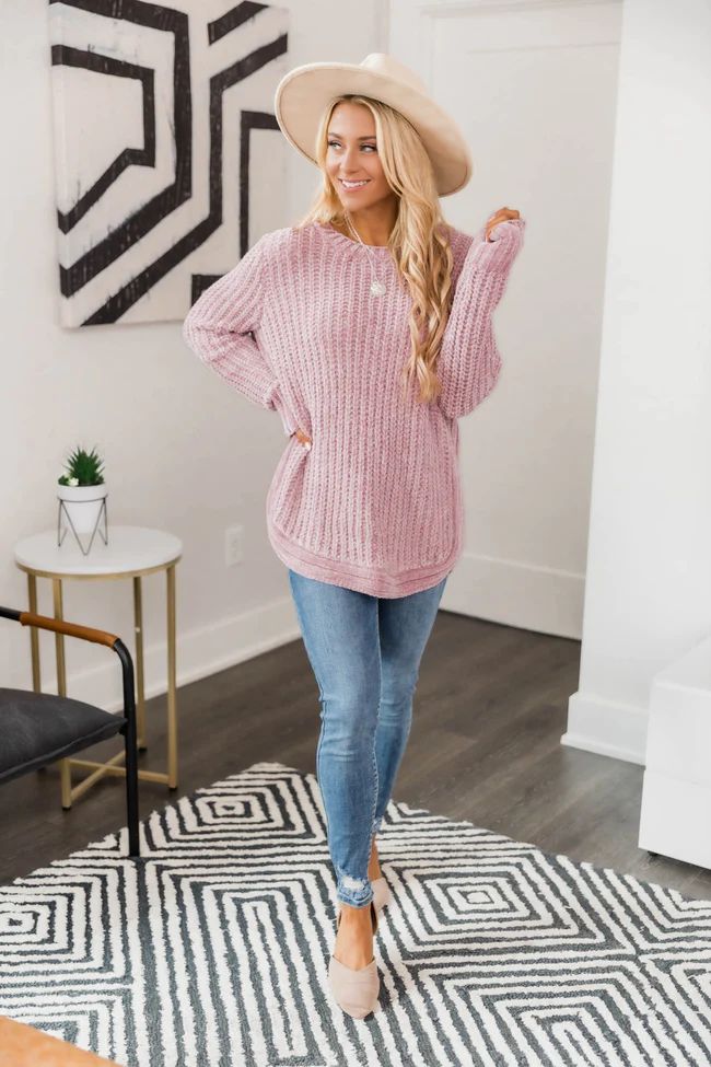 Faithful To My Heart Blush Sweater | The Pink Lily Boutique