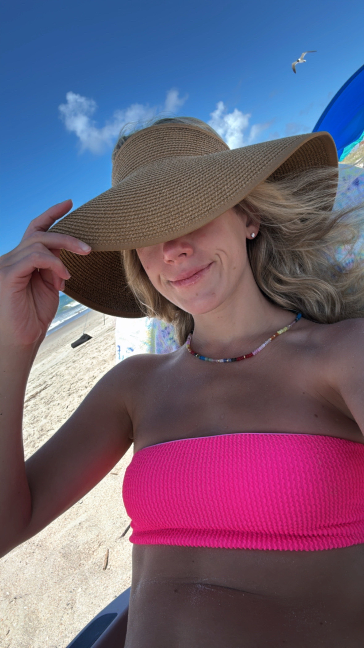 Pink bikini strapless bikini beach hat colorful necklace

#LTKSeasonal #LTKFindsUnder50 #LTKTravel