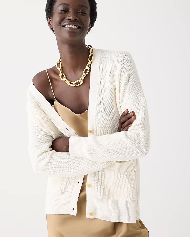 V-neck cotton-blend cardigan sweater | J. Crew US