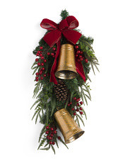 36in Bow And Bells Teardrop Floral Swag Decor | Marshalls