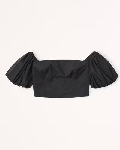 Off-The-Shoulder Poplin Set Top | Abercrombie & Fitch (US)