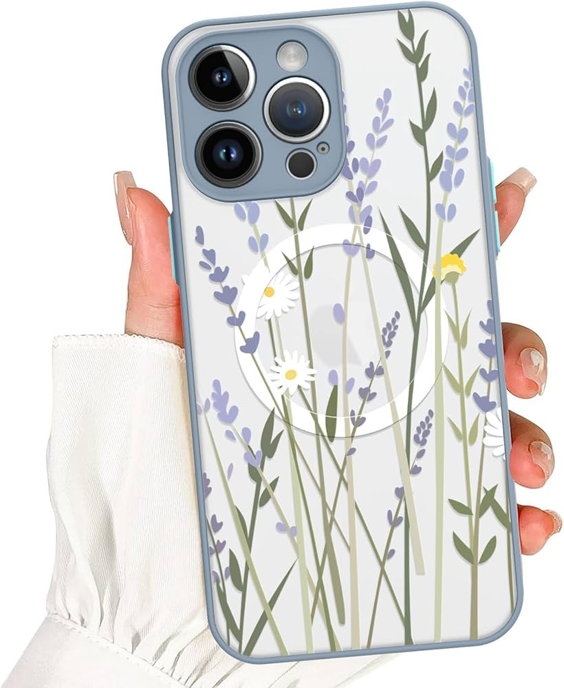 Marphe Magnetic Case for iPhone 15 Pro Max Case [Compatible with Magsafe] Purple Lavender Floral ... | Amazon (US)