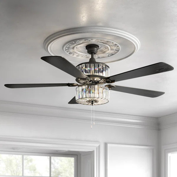 52'' Demonbreun 5 - Blade Ceiling Fan with Pull Chain and Light Kit Included | Wayfair North America