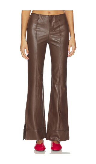 Free People Glow Up Faux Leather Pant in Brown. - size 0 | Revolve Clothing (Global)