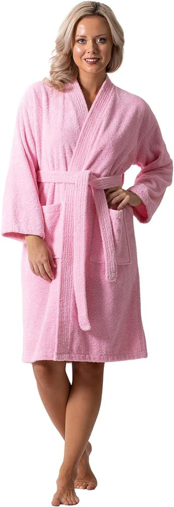 Luxurious Turkish Terry Kimono Collar Super-Soft Terry Absorbent Bathrobes for Women | Amazon (US)
