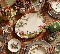 Fantastical Forest Stoneware Oval Serving Platter | Pottery Barn (US)