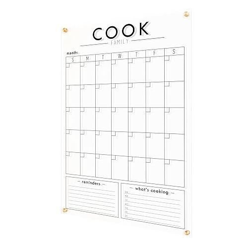 Clear Acrylic Family Calendar with Personalized Family Name and Bottom Sections | Amazon (US)