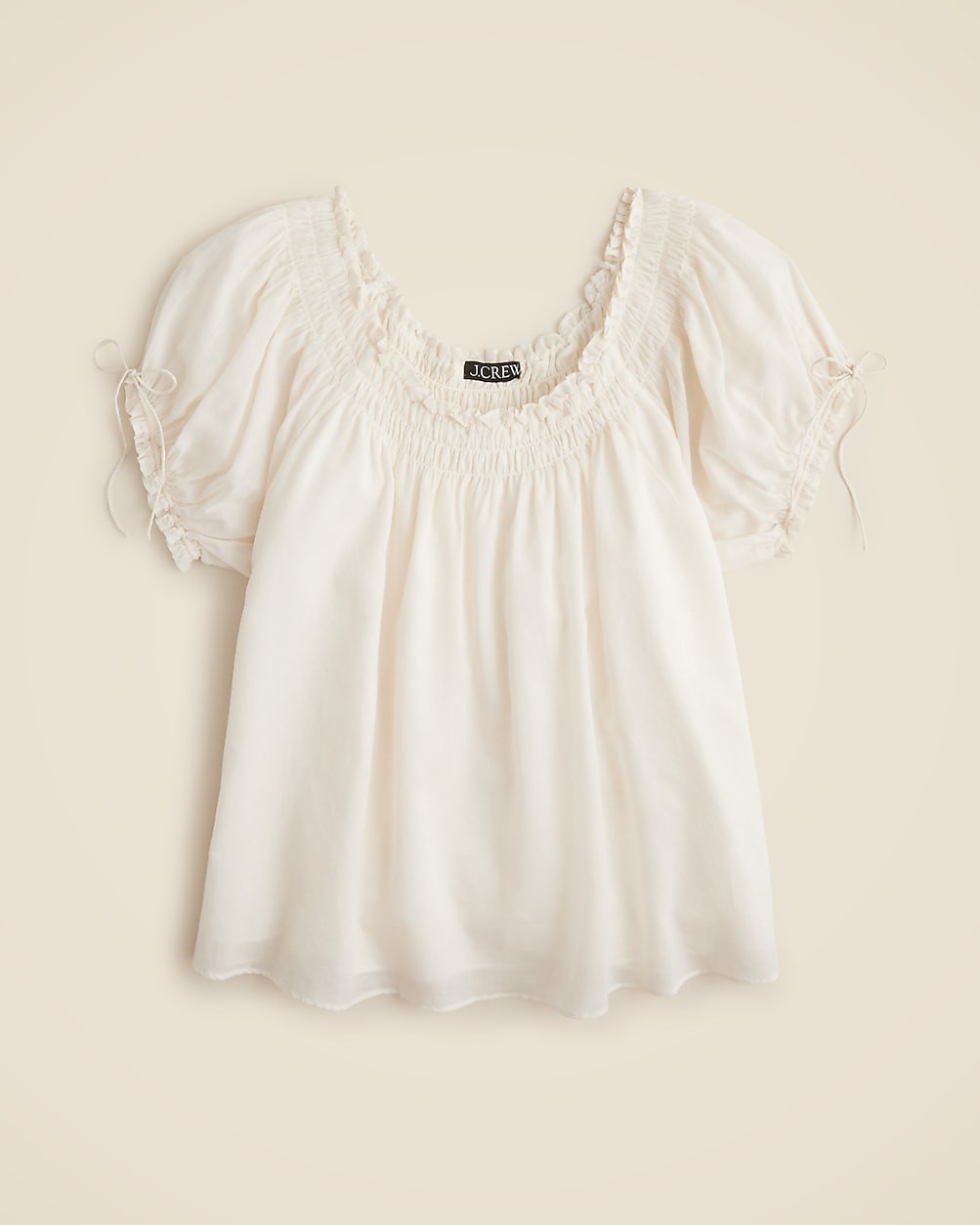 Smocked ruffle-trim top in cotton voile | J. Crew US