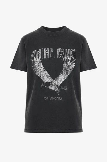 Lili Tee Eagle - Washed Black | ANINE BING