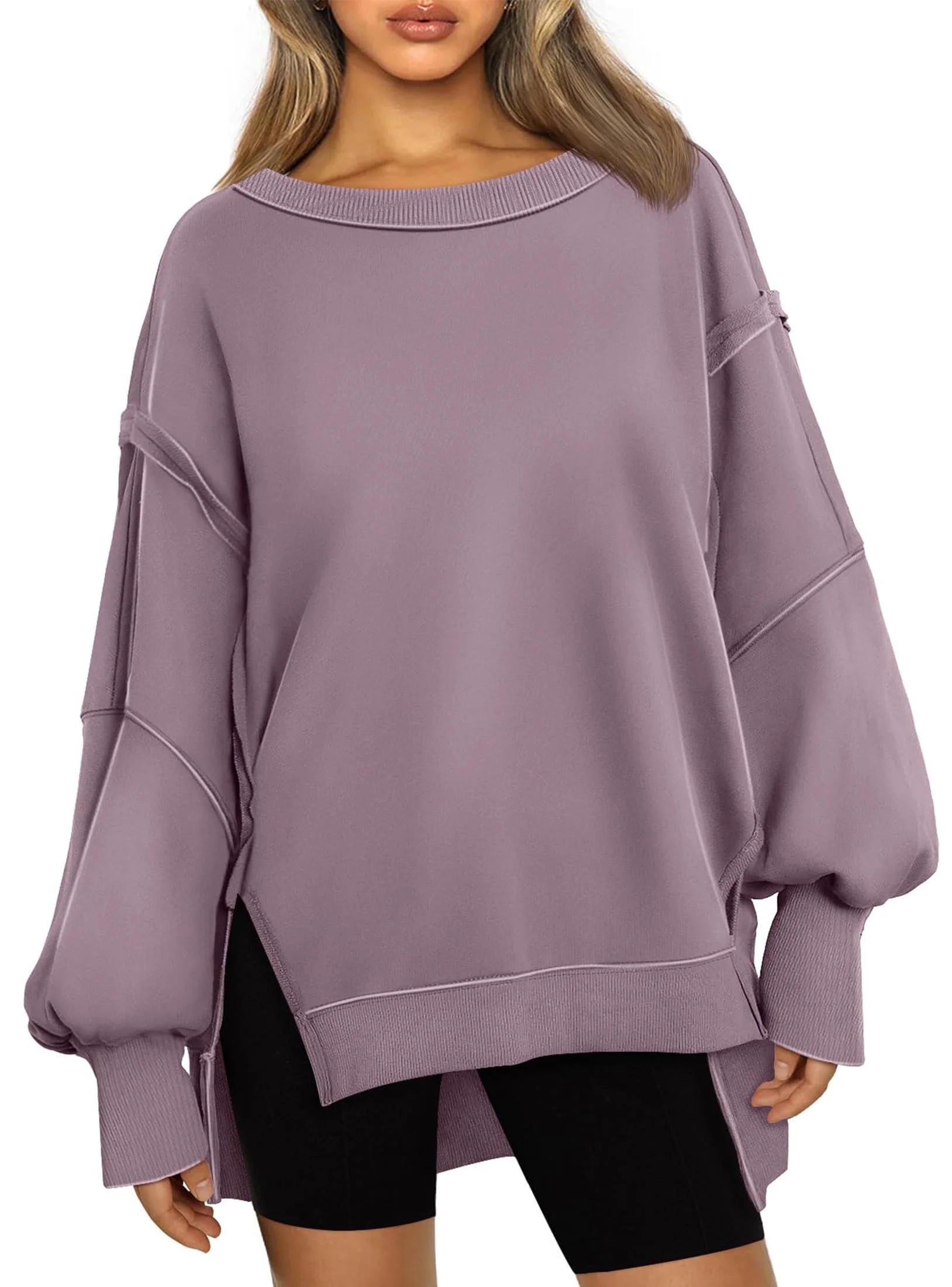 SUNBS Womens Oversized Sweatshirts Crewneck Hoodies Casual Long Sleeve Pullover Fall Winter Cloth... | Walmart (US)
