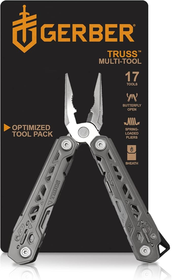 Gerber Gear Truss Multitool with 17 Tools: Pocket Knife, Can Opener, Scissors, Pliers and more, 4... | Amazon (US)