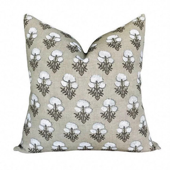 Bastideaux Laurette in Chalk/Cement // Designer Throw Pillow // Botanical Pillow // High End Pill... | Etsy (US)