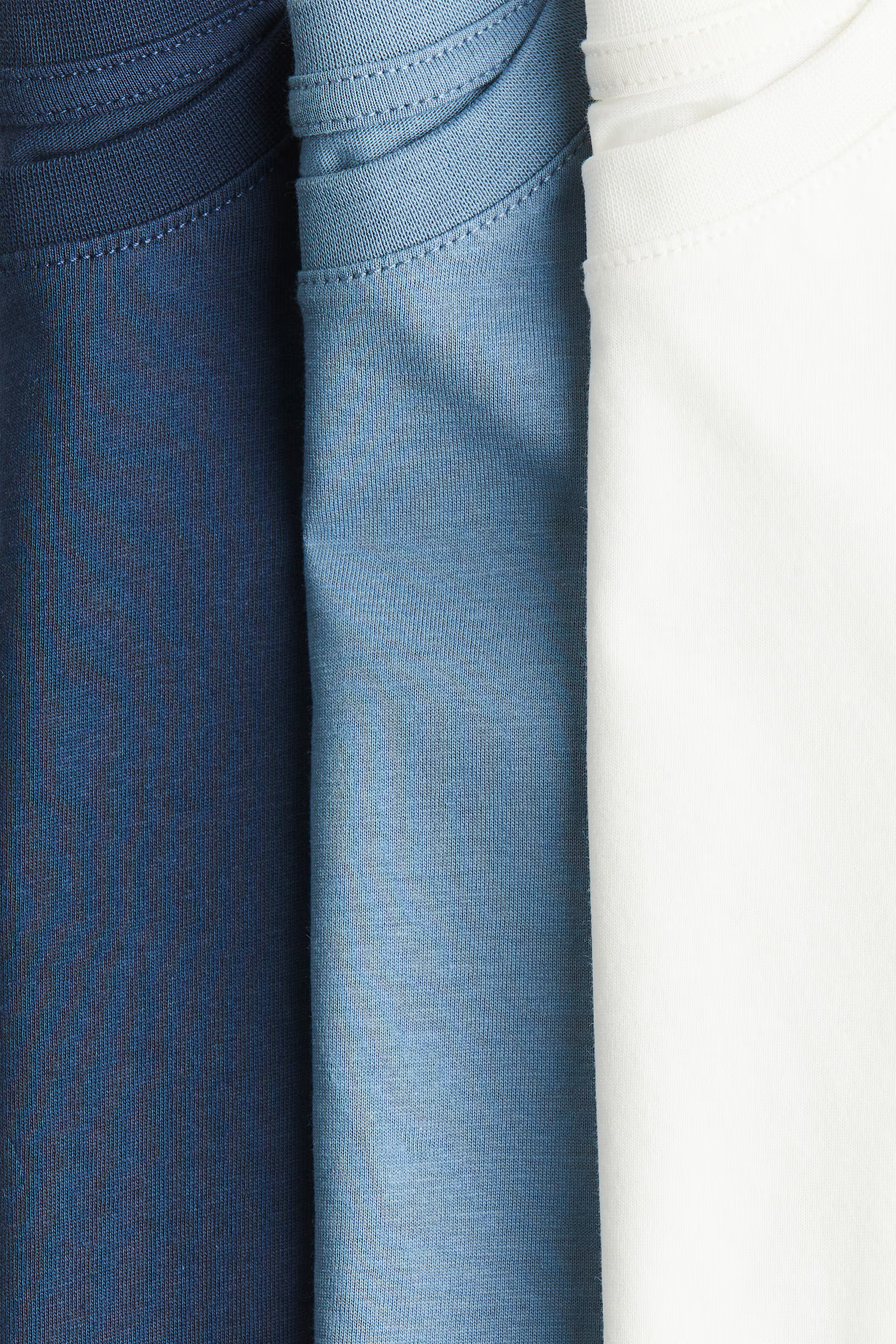 3-pack Long-sleeved T-shirts - White/blue/navy blue - Kids | H&M US | H&M (US + CA)